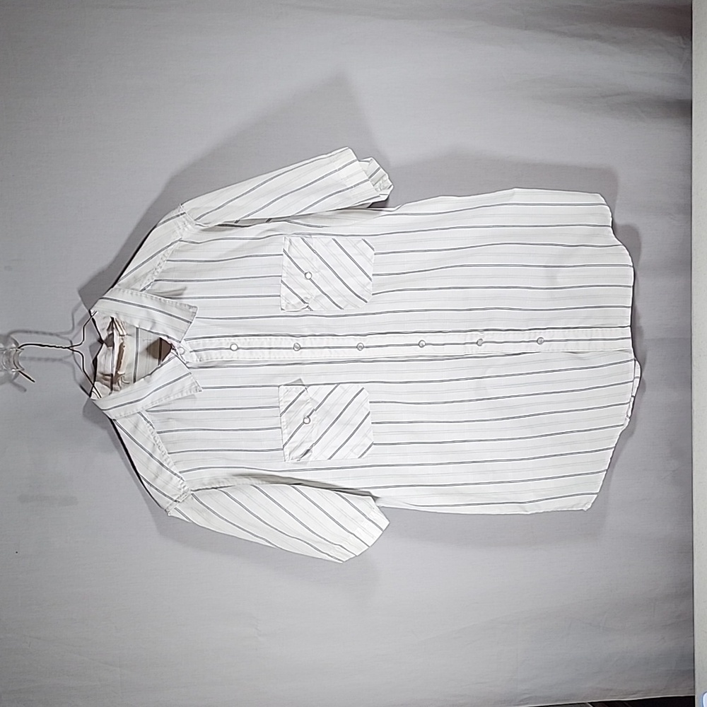 BKE67 Modern Western Style Men's Short Sleeve Button Up Shirt Size Large